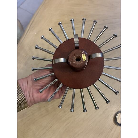 VTG Wood Tie Rack Round Hanger Spindle Closet Organizer Dark Red Brown Belts - Picture 4 of 10